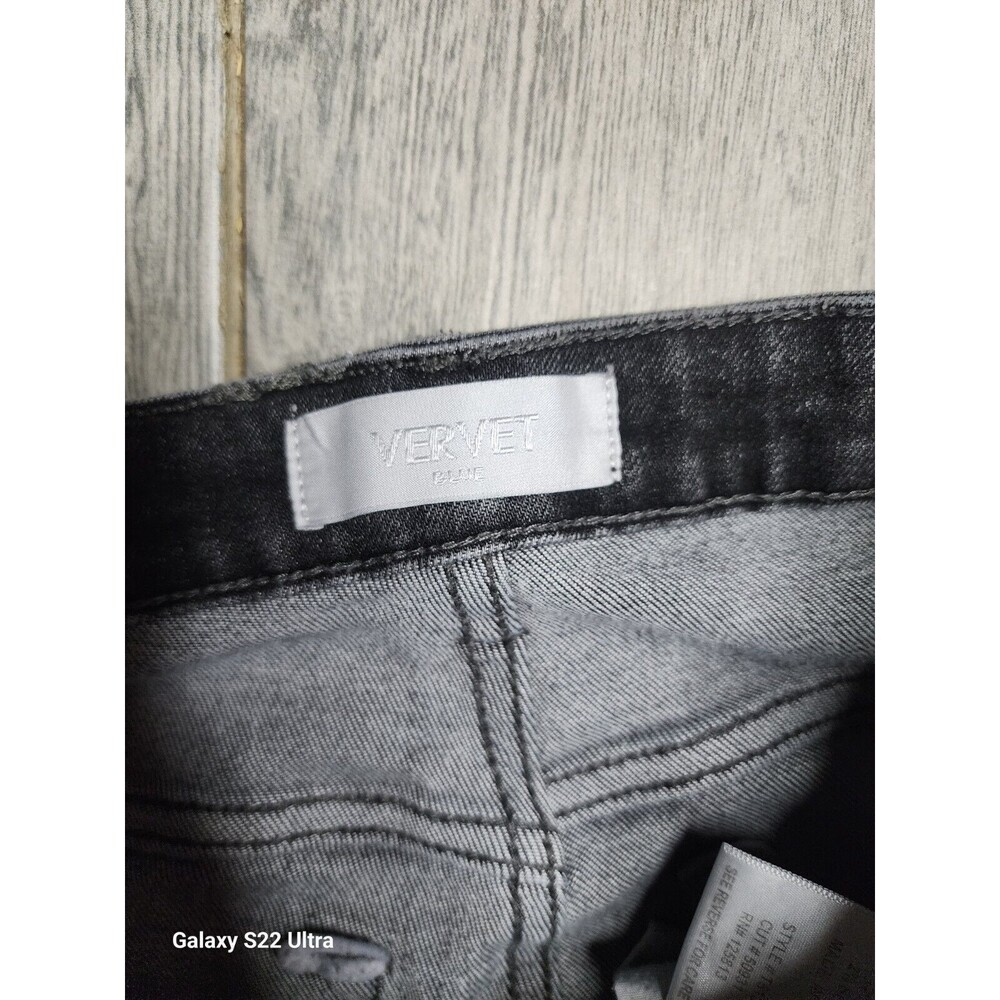 Vervet Jeans Women's 30 Black Dark Wash Denim Ripped Distressed - Picture 2 of 9